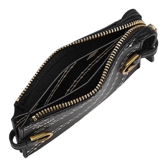 Fossil Kier Black Card Case Wallet Black - Picture 3 of 5
